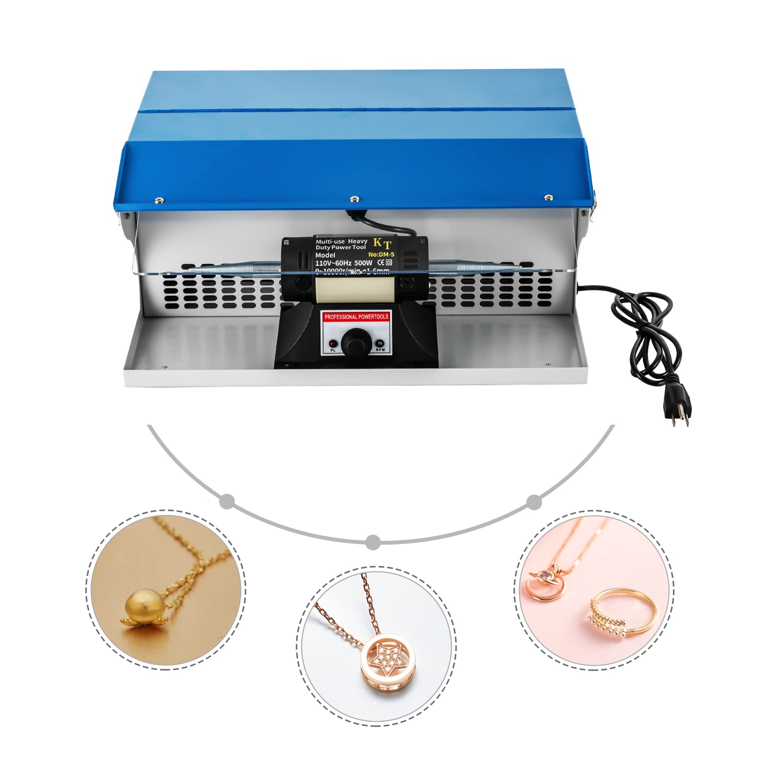 Professional Gold & Silver Jewelry Vacuum Polishing Machine - 110V Desktop Polisher with LED Light for Metal & Plastic Parts | Perfect for Jewelry Makers, Watch Repair & Small Metal Crafts