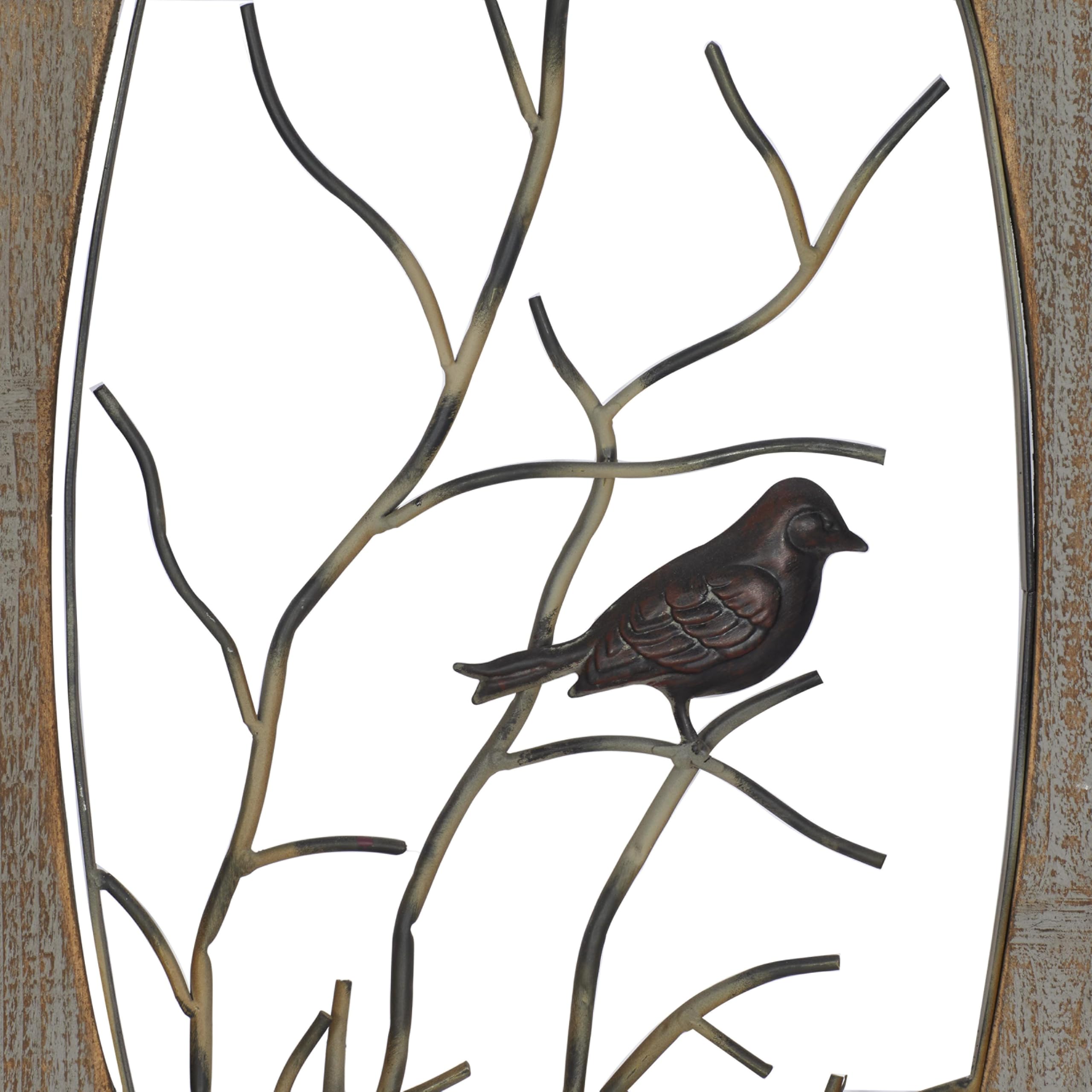 Deco 79 Wooden Bird House Wall Decor - Set of 2 Natural Branch Wall Sculptures 18x1x36 Inches, Rustic Brown Home Art - Perfect for Living Room, Bedroom & Farmhouse Decor