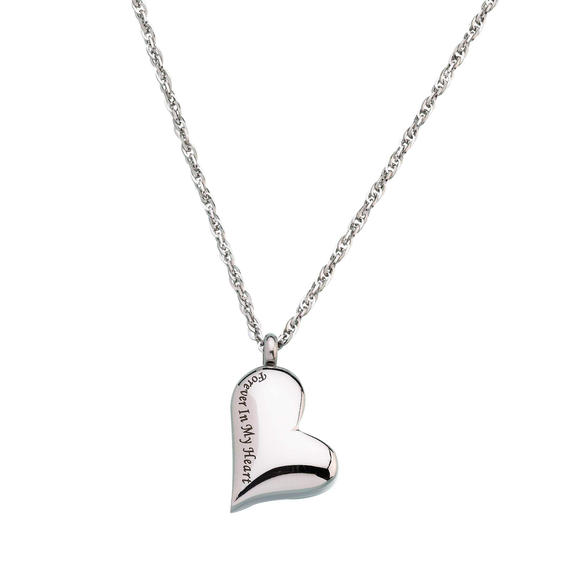 Lillian Rose Forever Heart Memorial Jewelry Necklace - 0.9 Inch Sterling Silver Pendant for Women, Perfect for Remembrance, Sympathy Gifts & Special Occasions