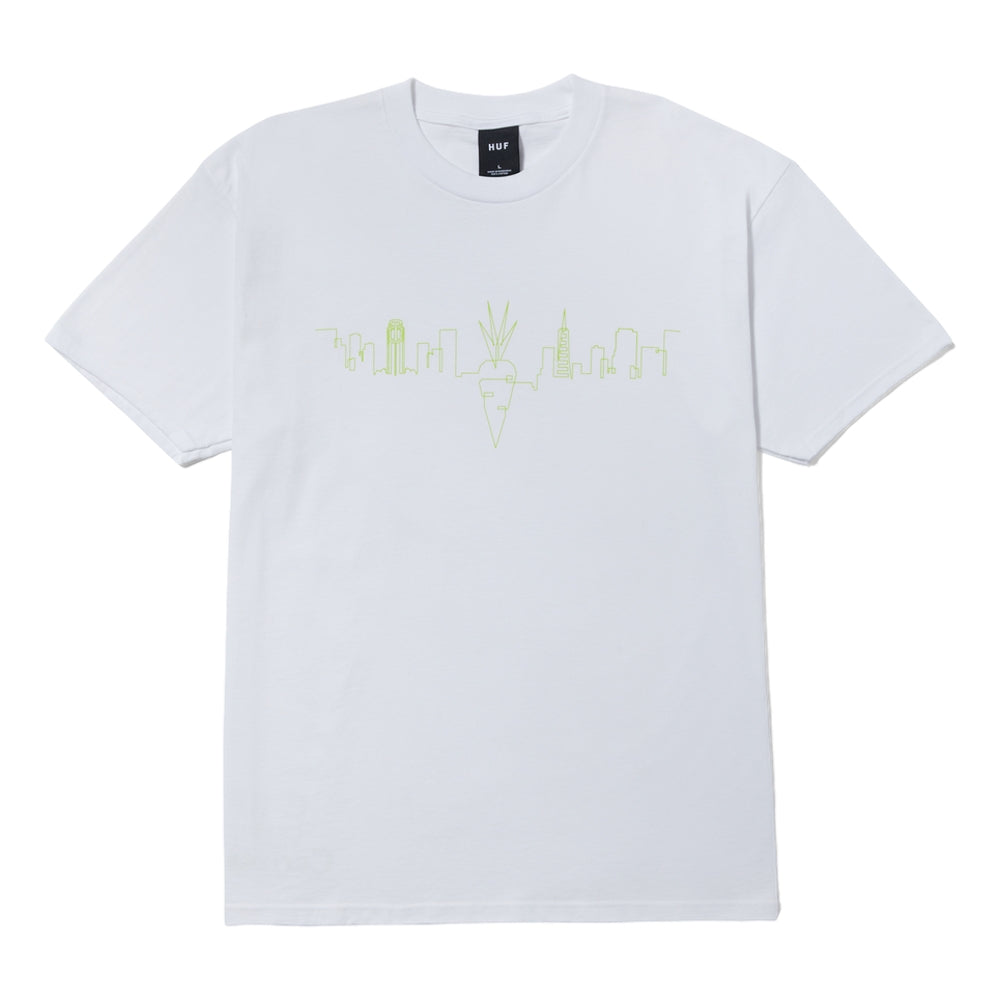 HUF x Carrots Skyline Short Sleeve T-Shirt - White | Men's Streetwear Tee for Casual Wear & Skateboarding