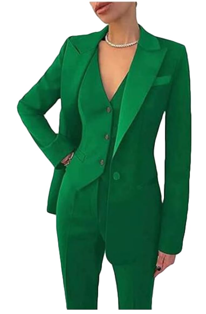 Women's 3-Piece Business Suit Set - Blazer, Vest & Pants for Office Work, Professional Outfits, Prom & Party | Formal Attire for Career Women & Special Occasions