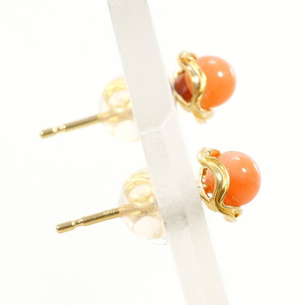 18K Yellow Gold Coral Earrings for Women - Elegant Handmade Dangle Earrings - Perfect for Weddings, Parties & Special Occasions