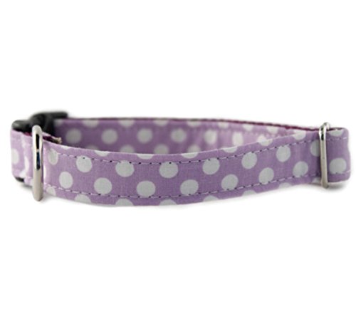 Lavender Polka Dot Adjustable Dog Collar for Small Medium Large Dogs - Soft Comfortable Nylon Pet Collar with D-Ring - Perfect for Daily Walks, Training & Gifts