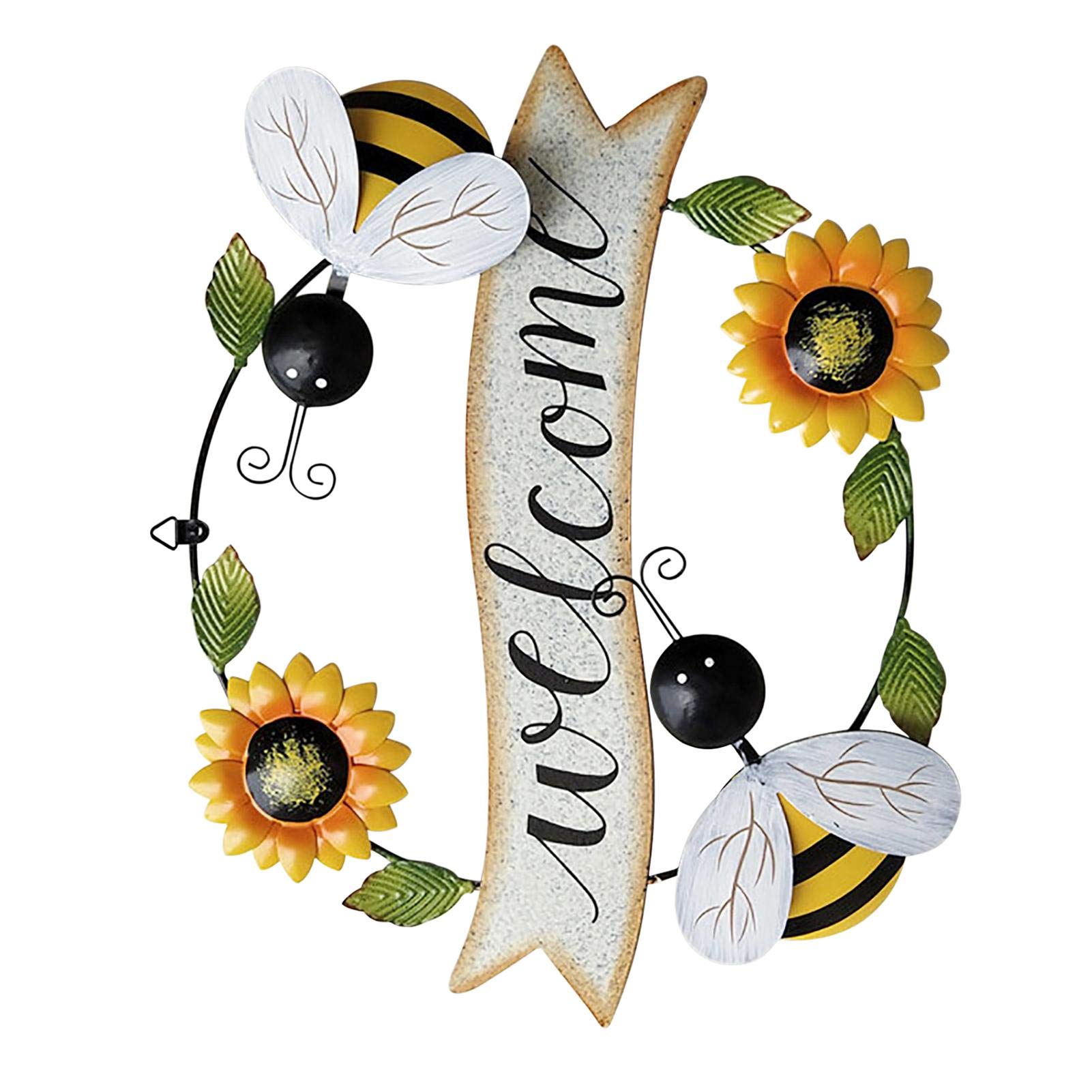 Vintage Metal Bumble Bee Wall Art - 3D Iron Sculpture Garden Decor for Fence, Yard & Home | Welcome Sign for Porch, Patio & Indoor Room Decoration | Rustic Farmhouse & Cottage Style Outdoor Decor