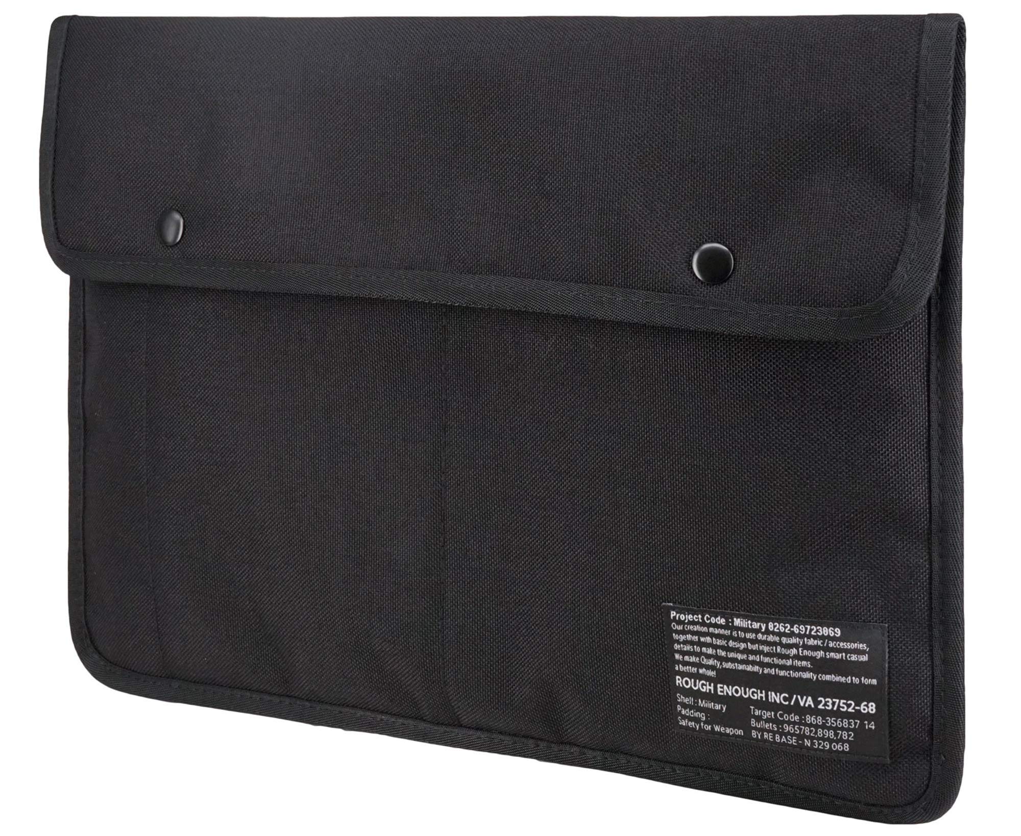 13-14 Inch Laptop Sleeve Case with Accessory Pocket - Slim Black Cordura Protective Bag for Notebook Computers | Perfect for Work, Travel & School