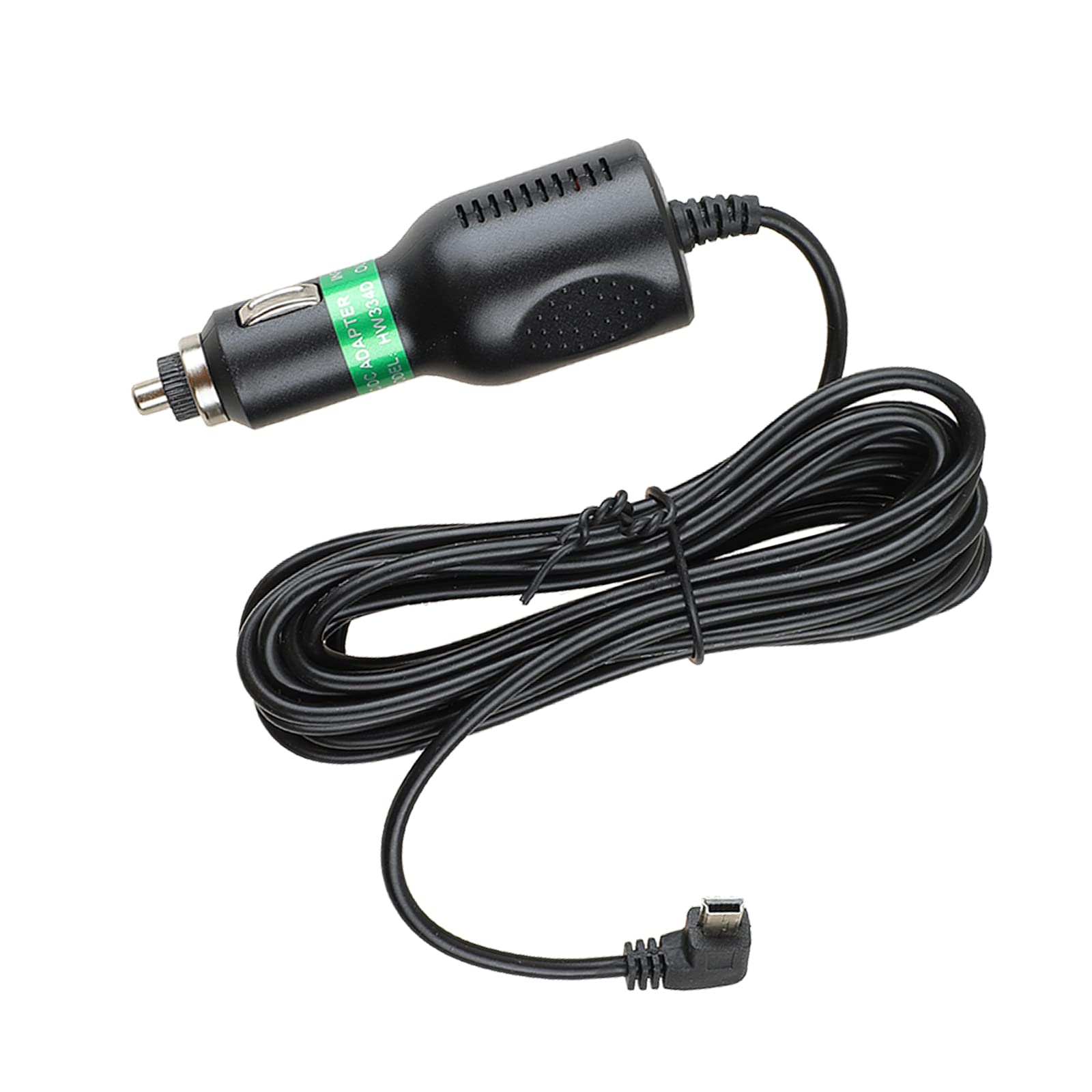 Premium Dash Cam Charger Cable - Mini USB Right Angle Port, 12V/24V Car & Truck Power Adapter (3.5M, Black) - Perfect for GPS Navigation, Security Cameras & Long Road Trips