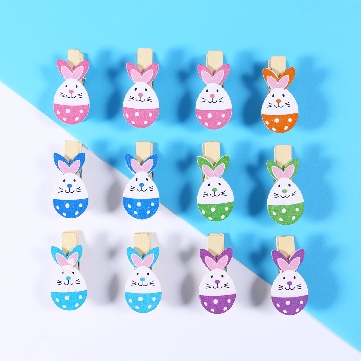 Bestoyard 10pcs Wooden Bunny Rabbit Photo Clips - Cute Memo Card Holders for Scrapbooking, Bulletin Boards & Easter Party Favors - Perfect for Home Office Decor, Baby Showers & Spring Crafts