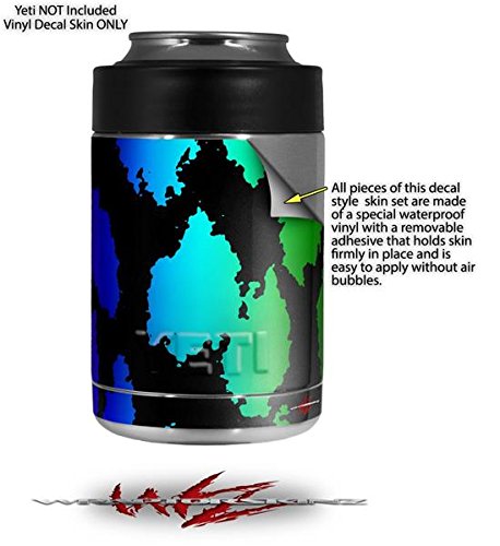 Rainbow Leopard Print Vinyl Skin Wrap for Yeti Rambler Colster & RTIC Can Coolers - Waterproof Decal Sticker for Beer, Soda, Energy Drink Cans - Perfect for Outdoor Camping, Tailgating, and Parties (Cooler Not Included)
