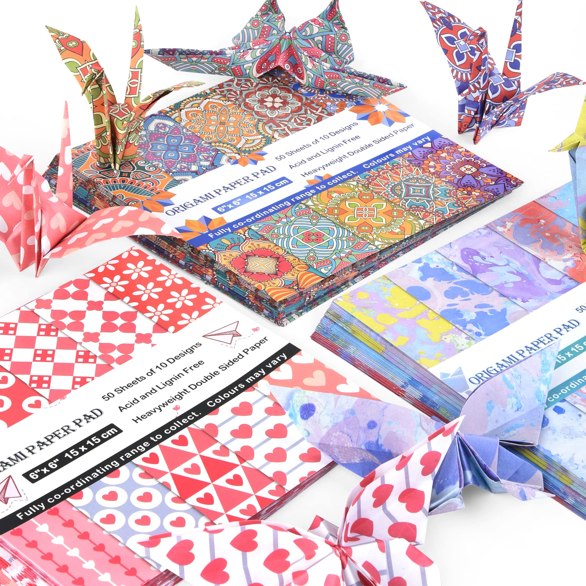 Premium 6x6 Inch Origami Paper - 70GSM, 150 Sheets, 30 Double-Sided Designs for Scrapbooking, Card Making & DIY Crafts - Vibrant Bohemian Pattern Decorative Paper for Origami, Gift Wrapping & Home Decor