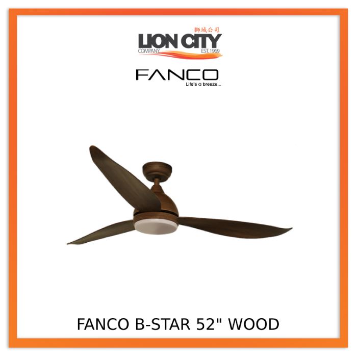 Fanco B Star 36/46/52 Inch 3 Blade DC Ceiling Fan with Remote Control - Energy Efficient Quiet Bedroom, Living Room, Office Cooling Fan