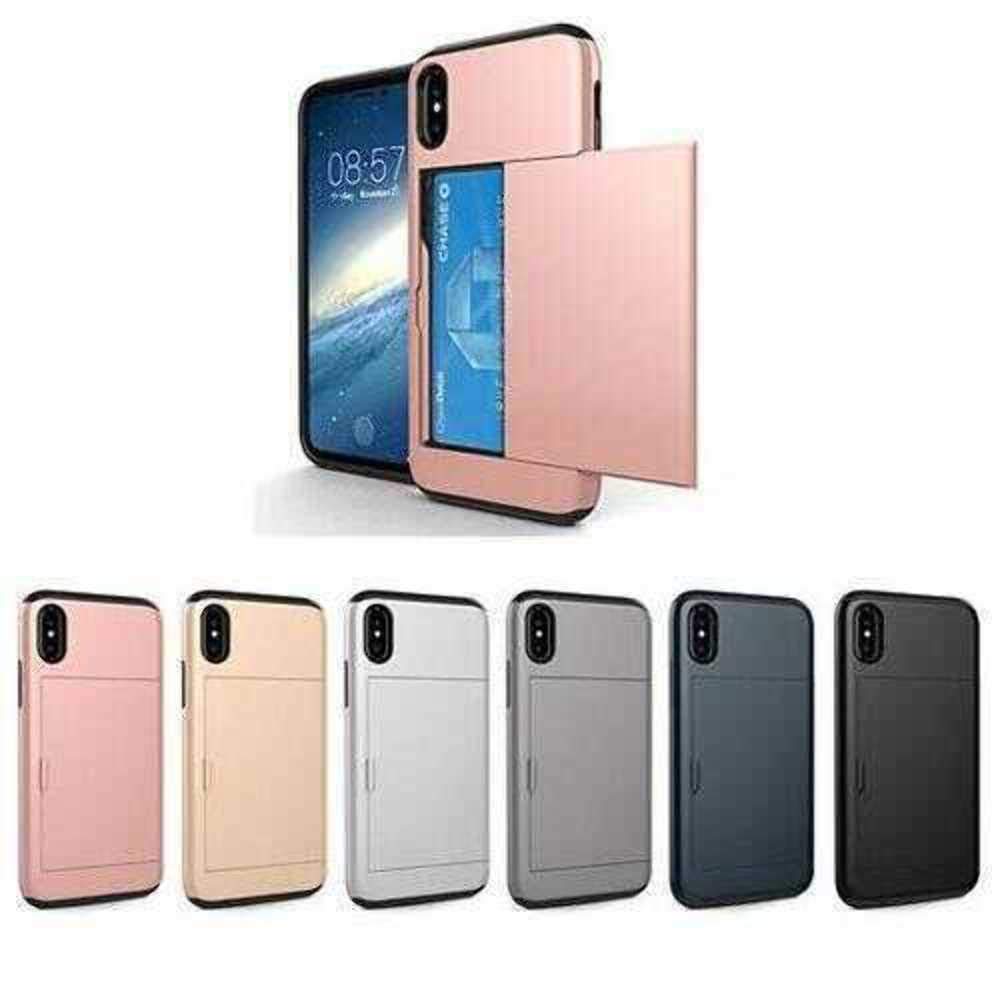 Premium iPhone 7/8 Plus Wallet Case with Sliding Door Hidden Pocket - Dual Layer Hybrid Protective Cover with Credit Card Holder Slot (Pink) - Perfect for Everyday Use, Travel & Secure Storage
