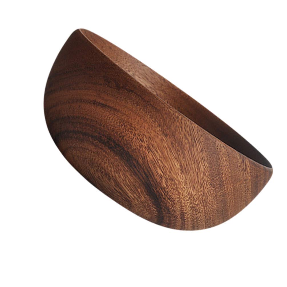DOITOOL Handmade Wooden Salad Bowl Set - Natural Wood Serving Bowls for Fruits, Snacks, Desserts & Soup - Eco-Friendly Kitchenware for Home Dining & Party Serving