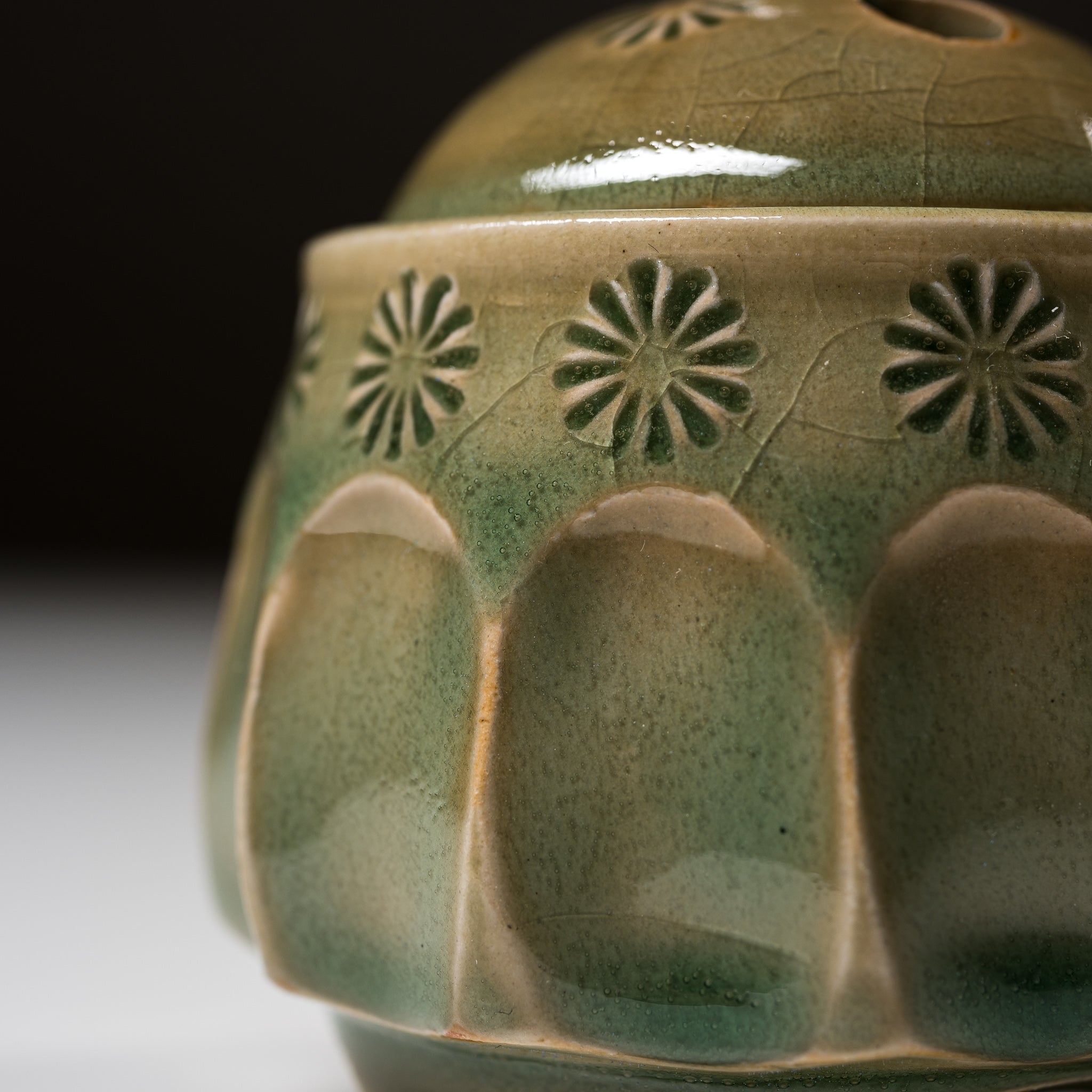 Premium Kyo Kiyomizu Ware Incense Burner - Handcrafted Chrysanthemum Design Ceramic Aroma Diffuser for Meditation, Yoga & Home Decor | Traditional Japanese Artistry