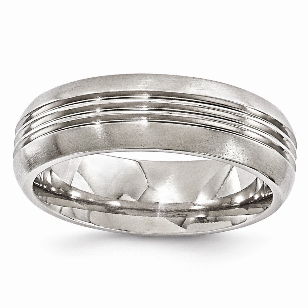 Solid Titanium Men's 7mm Grooved Wedding Band Ring - Durable & Comfortable for Everyday Wear, Perfect for Engagements, Anniversaries & Special Occasions