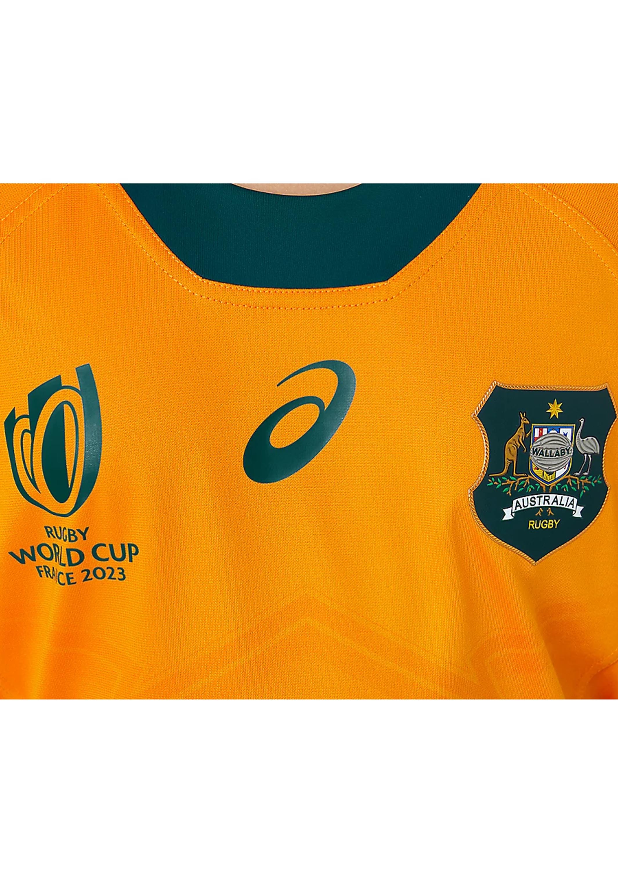 ASICS Kids Wallabies RWC23 Replica Home Jersey - Youth Rugby Shirt 2114A308-750 | Official Team Jersey for Young Rugby Fans & Match Day Outfits