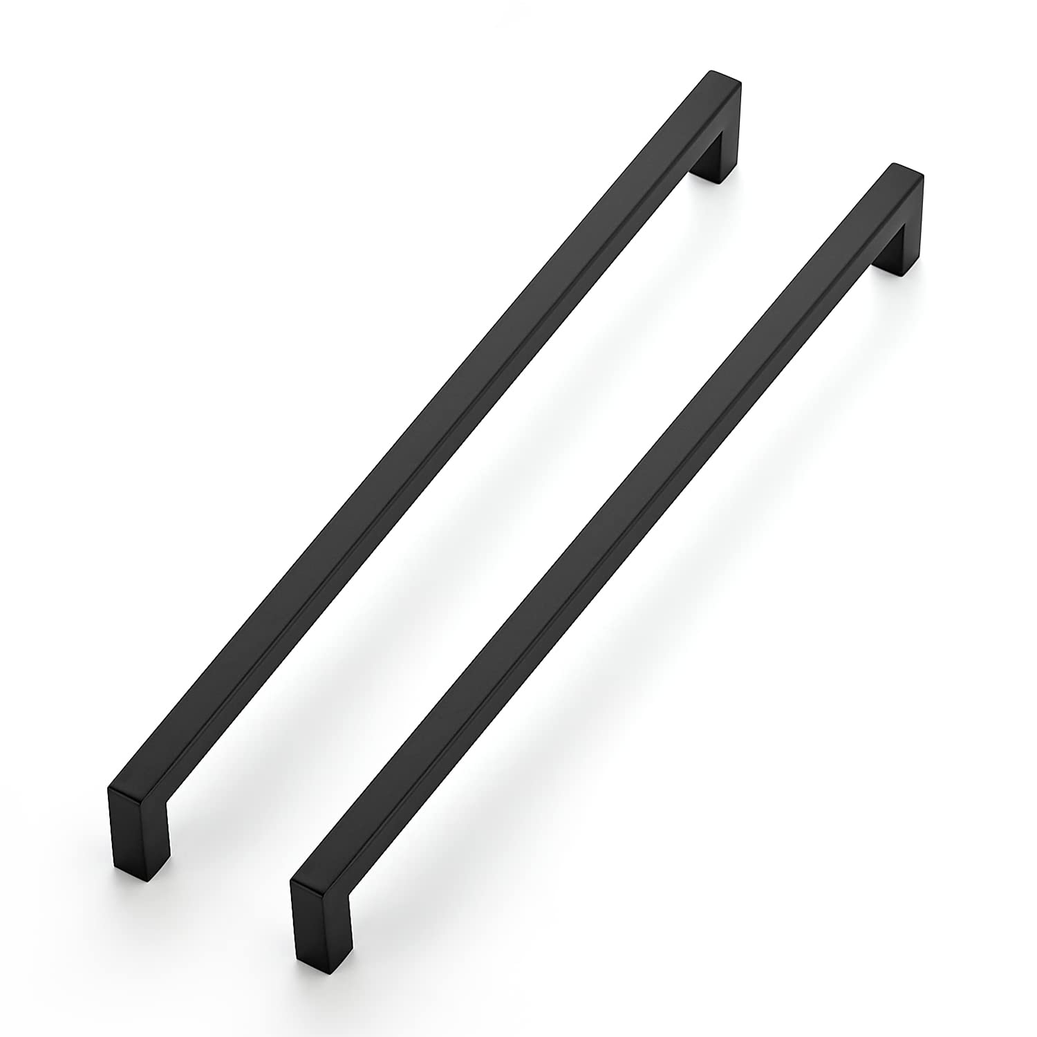 Ravinte 5 Pack 12-3/5 Inch Matte Black Square Cabinet Handles - Kitchen Cabinet Pulls & Drawer Handles for Modern Home, Office & RV Cabinets - Durable Cabinet Hardware for Easy Installation & Stylish Upgrade