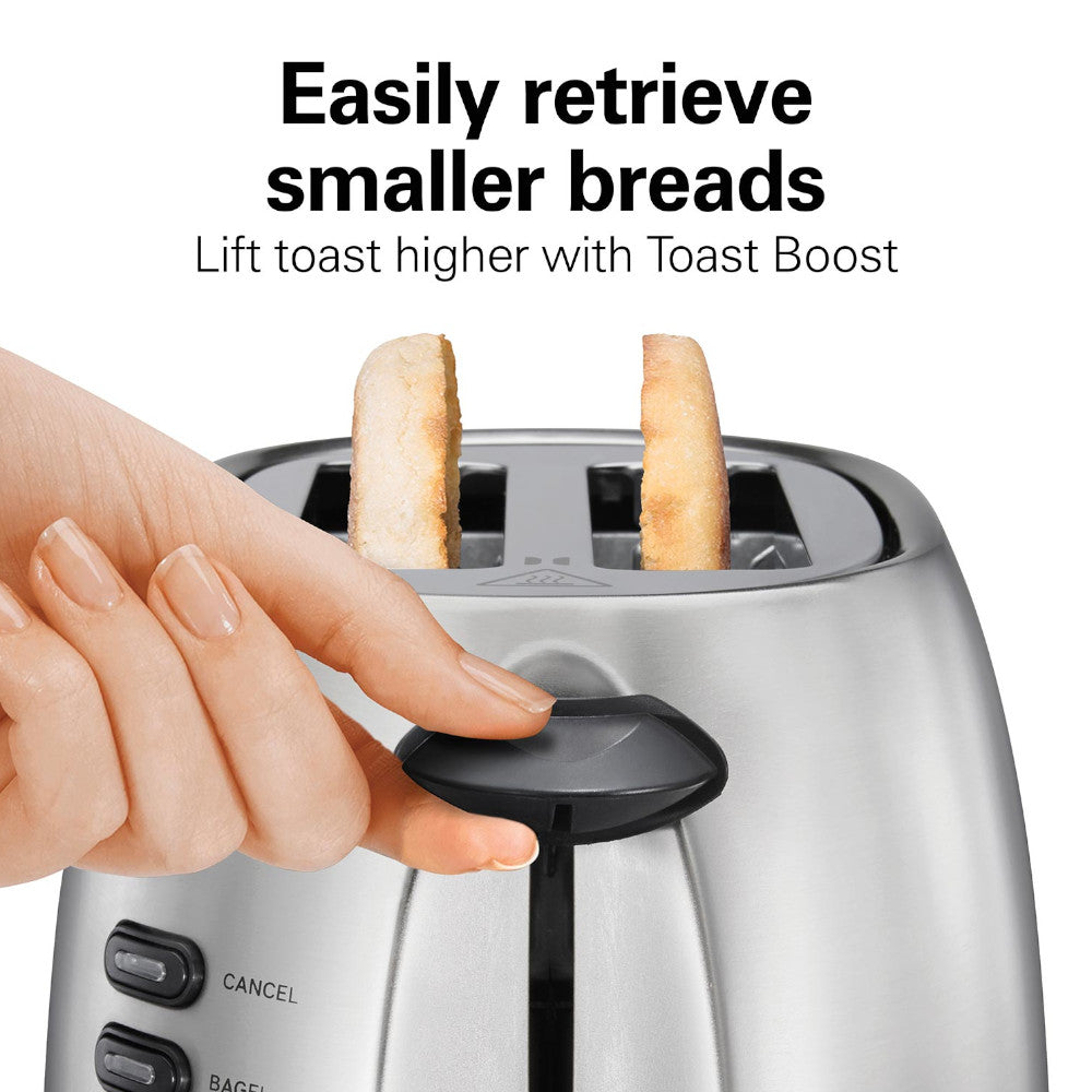 Hamilton Beach 22220 2-Slice Toaster with Sure Toast Technology - Stainless Steel Design for Even Browning - Perfect for Breakfast, Dorms, Offices & Small Kitchens