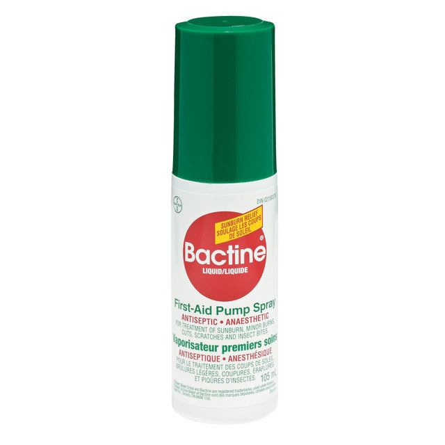 BACTINE First Aid Antiseptic Spray - 105 mL/Bottle - Fast Pain Relief for Cuts, Scrapes & Burns - Essential for Home, Travel & Outdoor First Aid Kits
