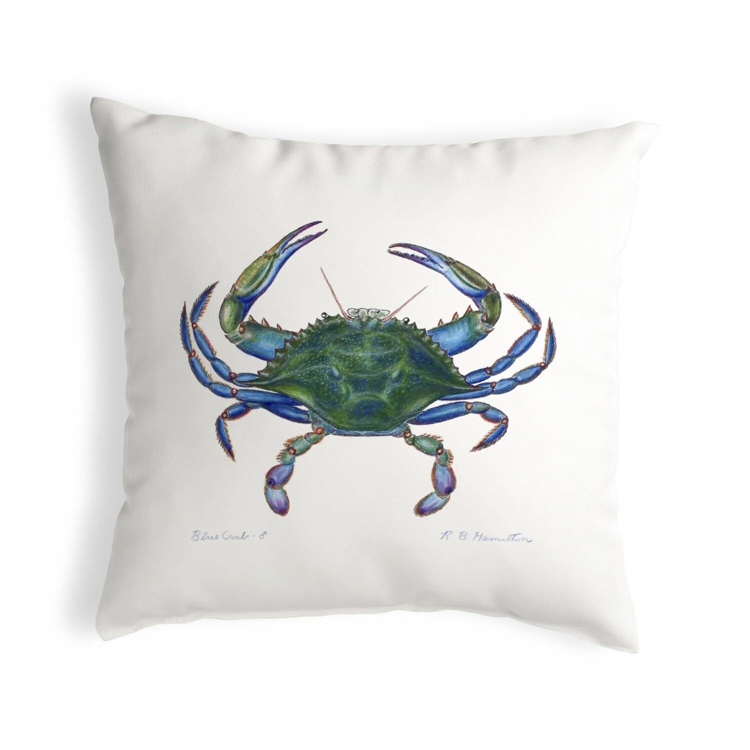 Betsy Drake KS005 Decorative Throw Pillow 12x12 Inches - Multi Color Square Cushion for Sofa, Bed, Living Room & Home Decor
