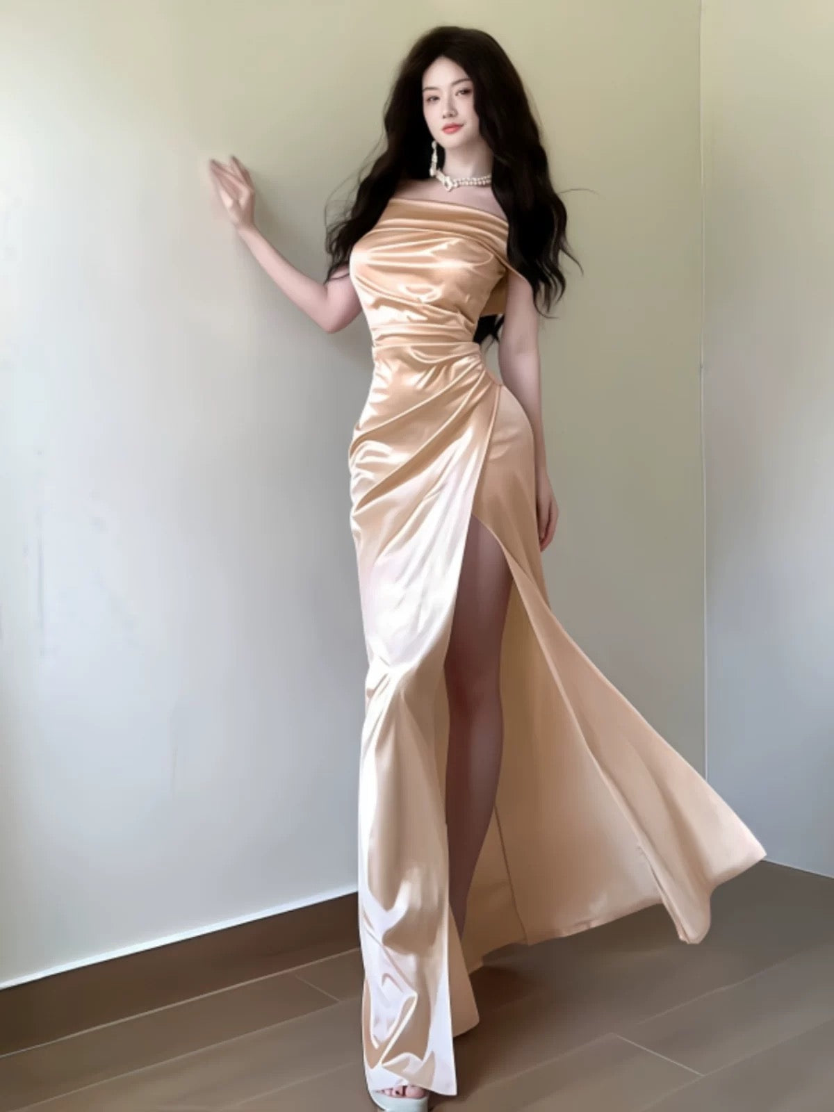 Elegant Off The Shoulder Mermaid Prom Dress with High Slit - J6169 Formal Evening Gown for Homecoming, Wedding & Special Occasions