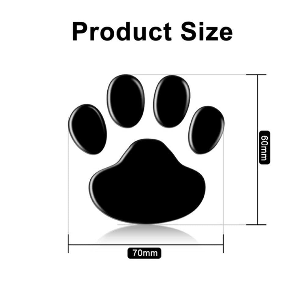 Funny 3D Car Stickers and Decals - Cool Paw Animal Design (Dog, Cat, Bear Footprints) - Silver, Red, Black, Gold - Waterproof Vinyl Decals for Cars, Trucks, Laptops - Perfect for Personalizing Vehicles and Gifts