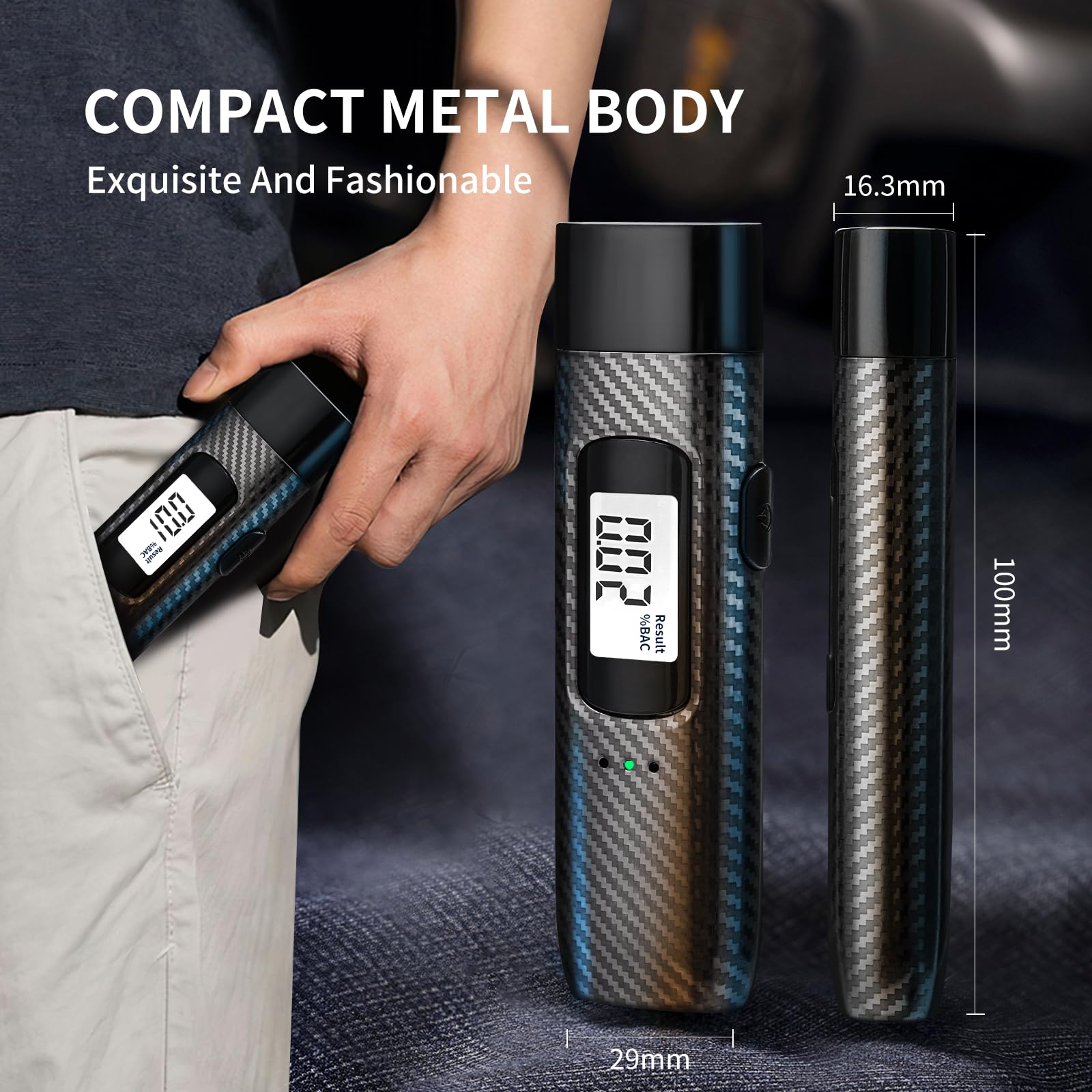 ZOOS Portable Breathalyzer for Alcohol Testing - Digital LCD Display & Voice Alert, Rechargeable Personal Breath Alcohol Tester - Perfect for Home Parties, Bars, and Personal Safety Use