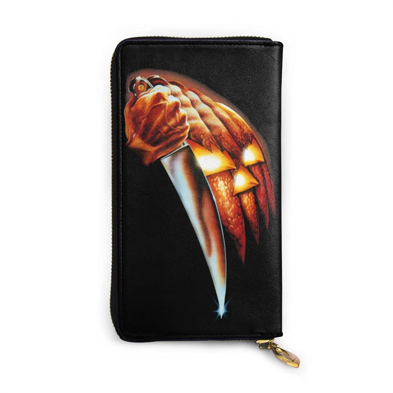 Michael Myers Leather Wallet Zip Purse for Men & Women - Premium Bifold Wallet with Zipper Closure - Perfect Gift for Halloween Fans & Horror Movie Lovers (Great for Everyday Use, Travel & Cosplay)