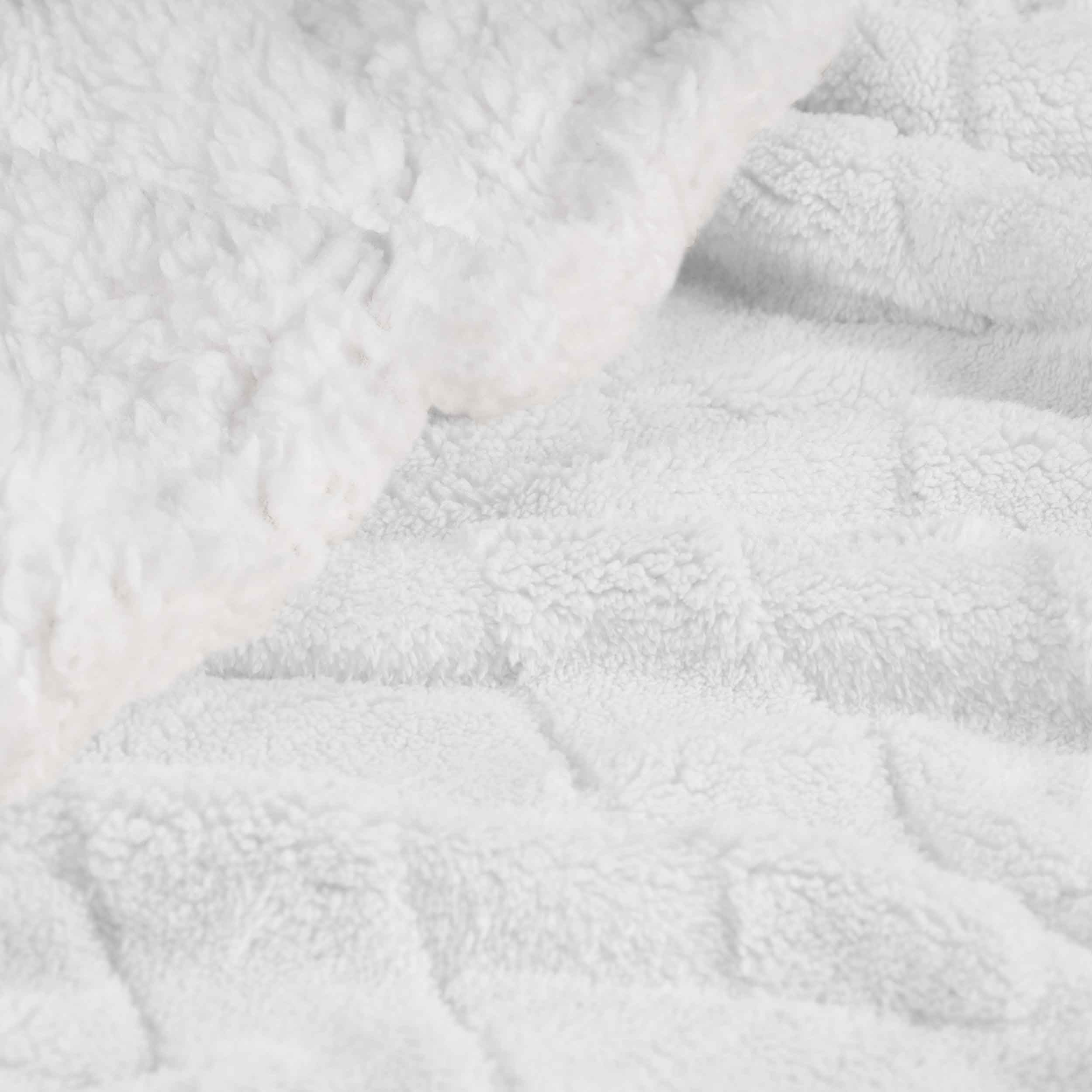 Nuuk Reversible Jacquard Lattice Plush Sherpa Fleece Blanket - Ultra Soft & Warm Winter Throw for Couch, Bed, Sofa - Perfect for Home, Office & Travel Use