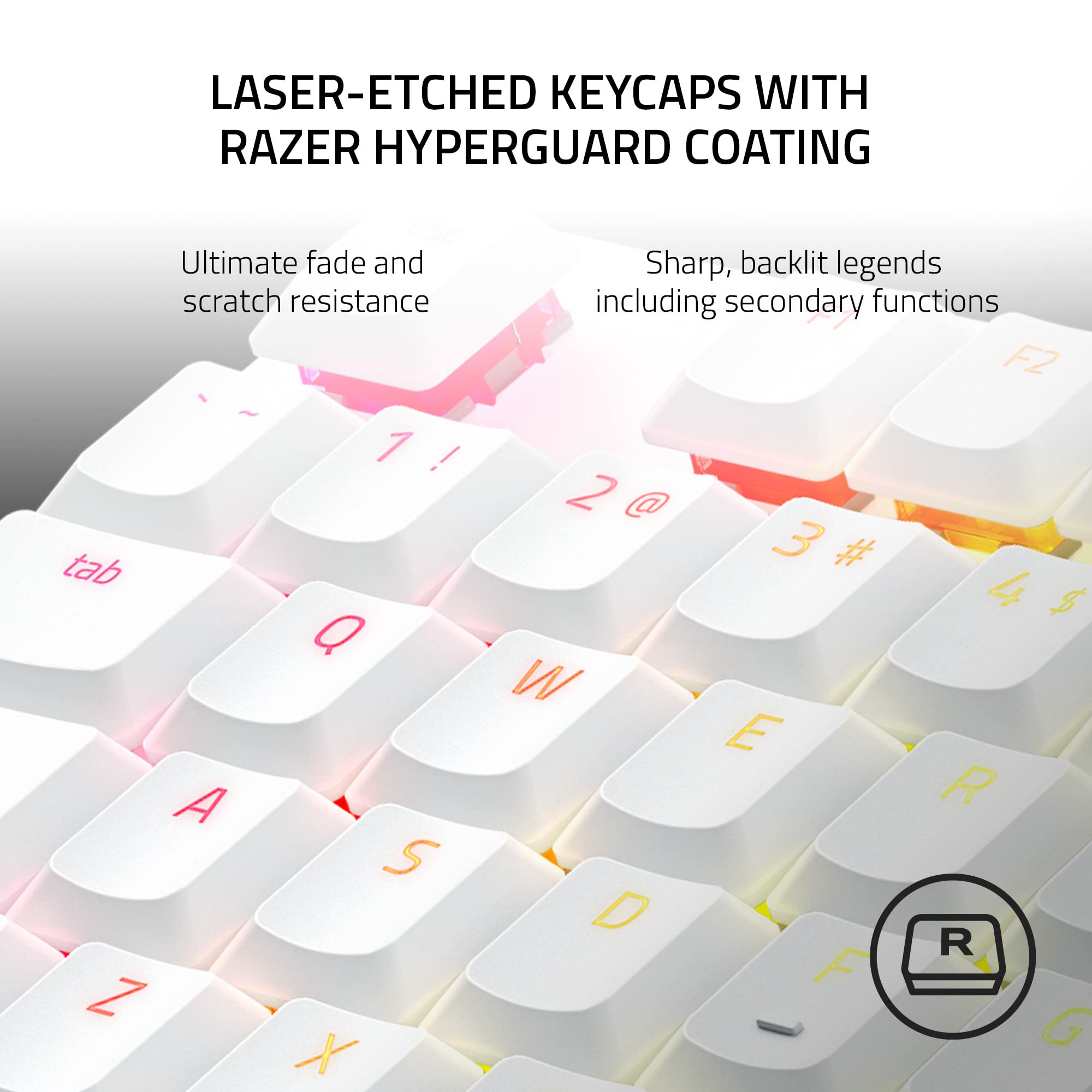 Razer DeathStalker V2 Pro Wireless Gaming Keyboard with Low-Profile Optical Switches (Clicky Purple) | HyperSpeed Wireless & Bluetooth 5.0 | 40-Hour Battery Life | Ultra-Durable Coated Keycaps | RGB Backlit | White - Perfect for Esports, Streaming & Office Work