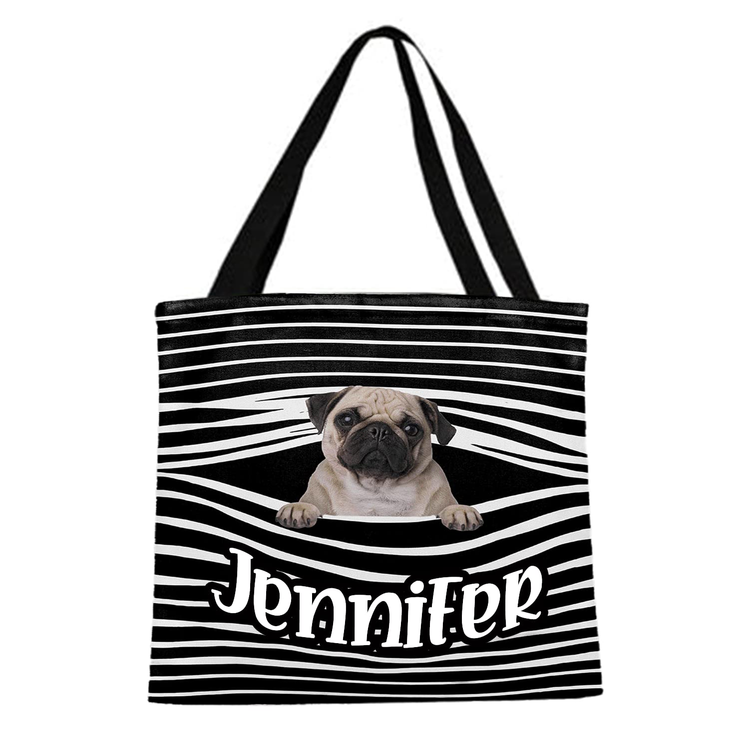 NAZENTI Custom Personalized Dog Tote Bag for Women - Stylish Shoulder Bag for Dog Lovers, Grocery Shopping & Daily Use - Perfect Gift for Pet Owners