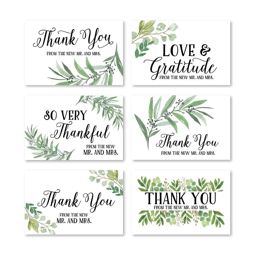 25 Gold Greenery Mad Lib Wedding Advice Cards - 24 Blank Thank You Notes for Wedding Guests | Alternative Wedding Guest Book & Bridal Shower Game | Perfect for Bridal Showers, Rehearsal Dinners & Wedding Reception Activities