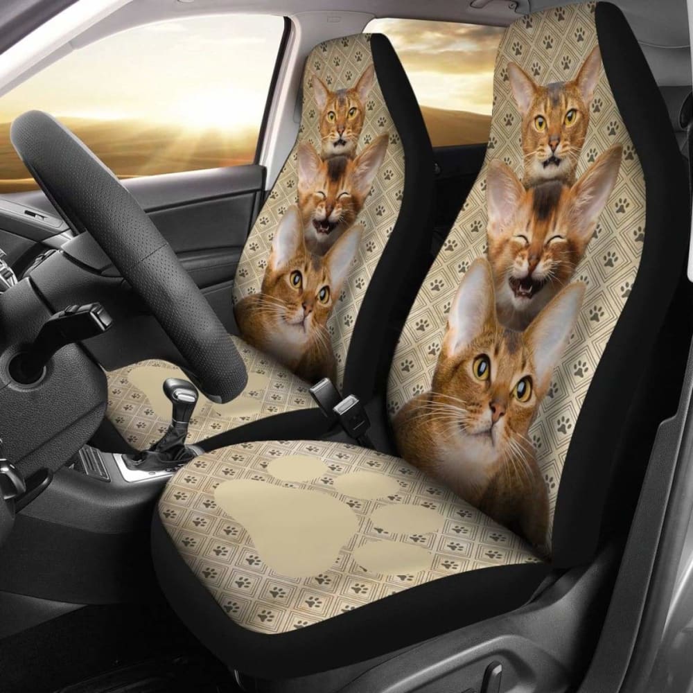Funny Abyssinian Cat Car Seat Covers for Pet Lovers - Durable & Non-Slip Protection for Cars, SUVs & Trucks - Perfect Gift for Cat Owners