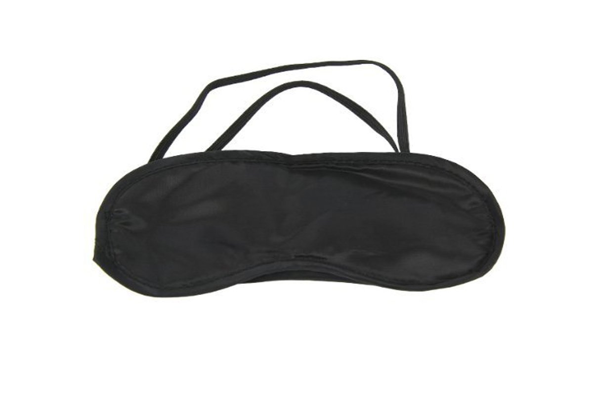 Silk Sleep Eye Mask with Adjustable Strap - Soft Black Blindfold for Night & Travel - Perfect for Deep Sleep, Naps, and Airplane Rest