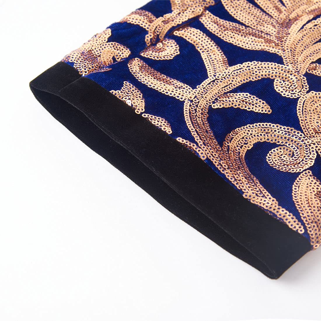 Men's Fashion Floral Glitter Sequin Velvet Pants - Stylish Party & Evening Wear for Holidays & Special Occasions