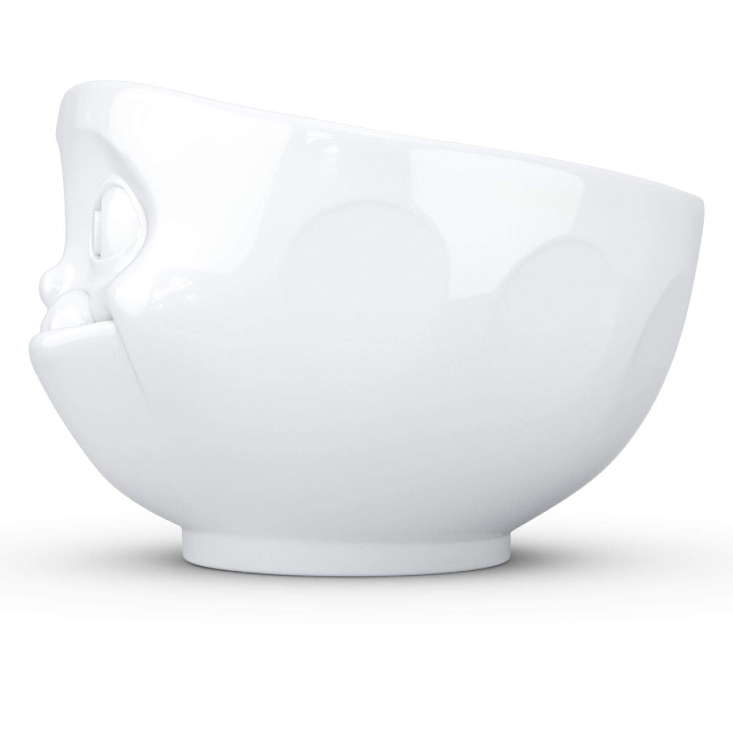 FIFTYEIGHT PRODUCTS Porcelain Cereal Bowl - 16 oz White Soup Bowl with Tasty Face Design - Durable Single Serving Dish for Breakfast, Soup, Salad & Dessert - Perfect for Home, Restaurant & Gifts