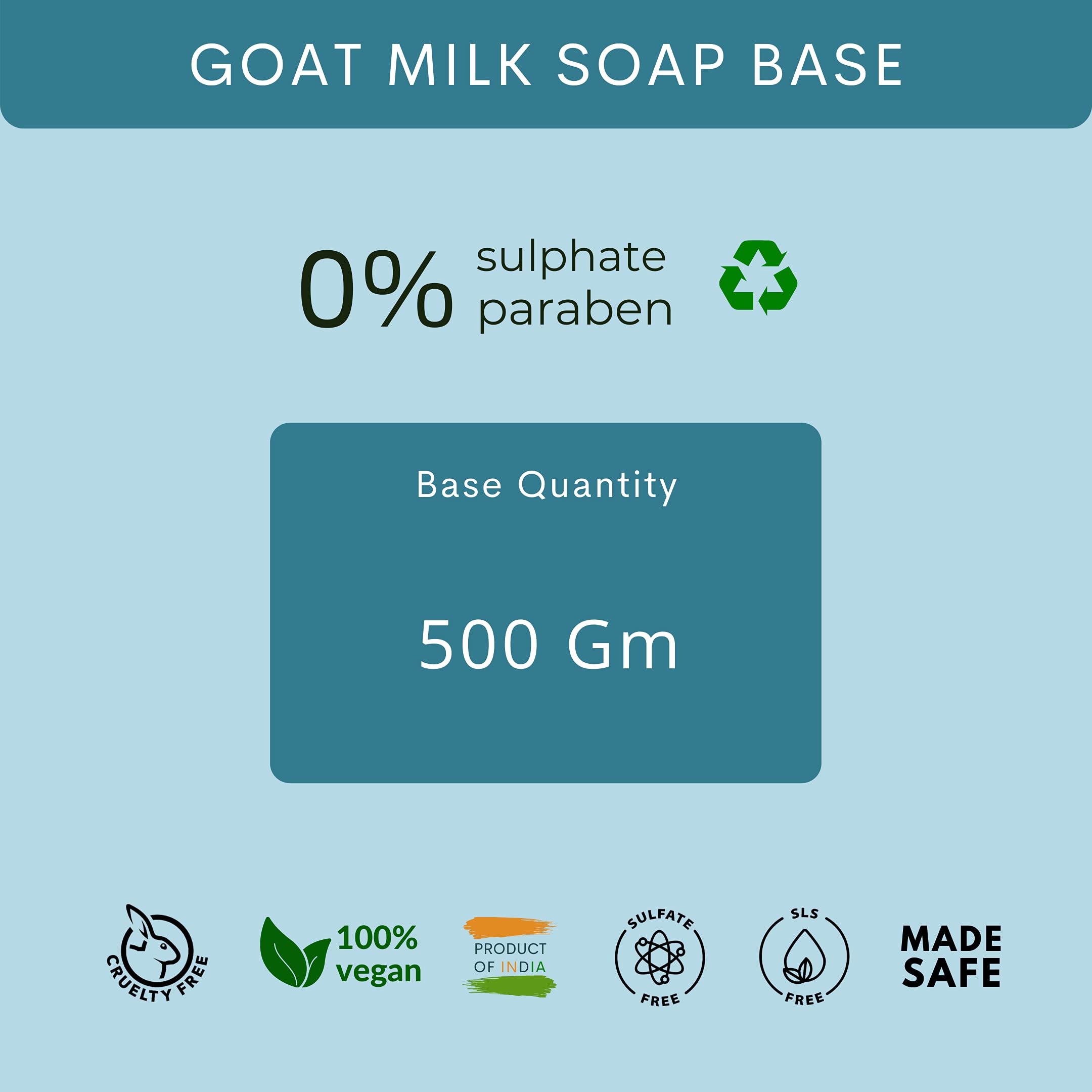 VEDANUM Goat Milk Ultra Premium Melt and Pour Soap Base for Soap Making - 500g (Sulfate & Paraben Free, Natural Skincare) - Perfect for DIY Soap Crafting, Gift Making, and Sensitive Skin Care
