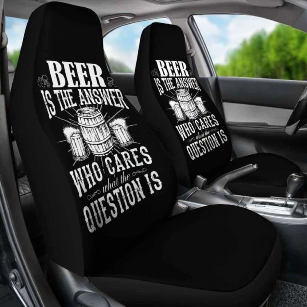 Beer is The Answer Car Seat Covers - Universal Fit for Cars, Trucks & SUVs - Perfect for Road Trips, Tailgating & Beer Lovers
