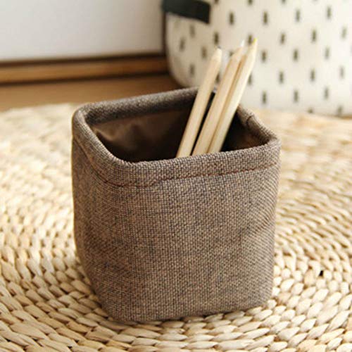 Meichoon Fabric Pencil Holder - Desk Organizer & Storage for Students & Office Supplies - Stationery Desk Tidy Accessories (NC06 Coffee Design) - Perfect for School, Home & Office Workspace Organization