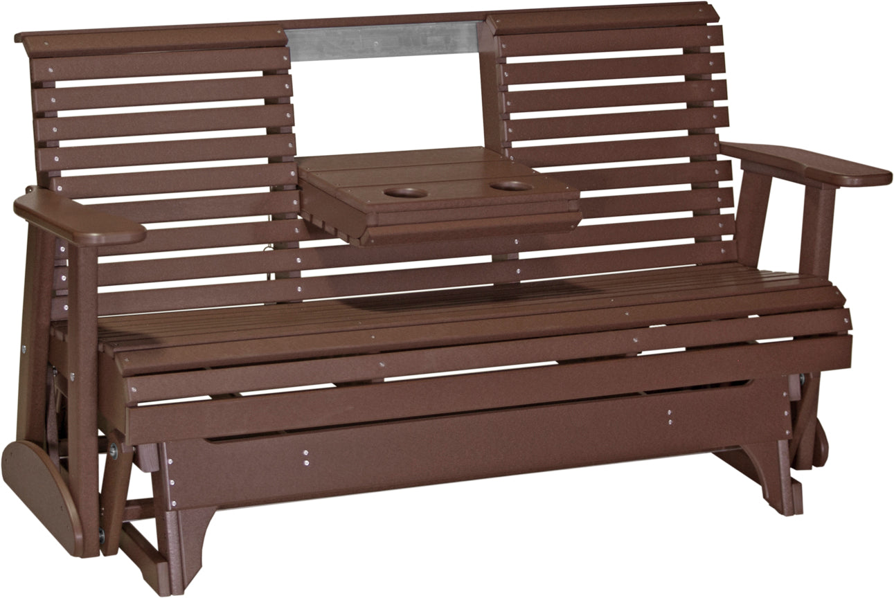 LuxCraft 5-Foot Plain Glider Rocking Chair - Comfortable Patio, Porch & Nursery Glider for Relaxing Outdoors or Indoors