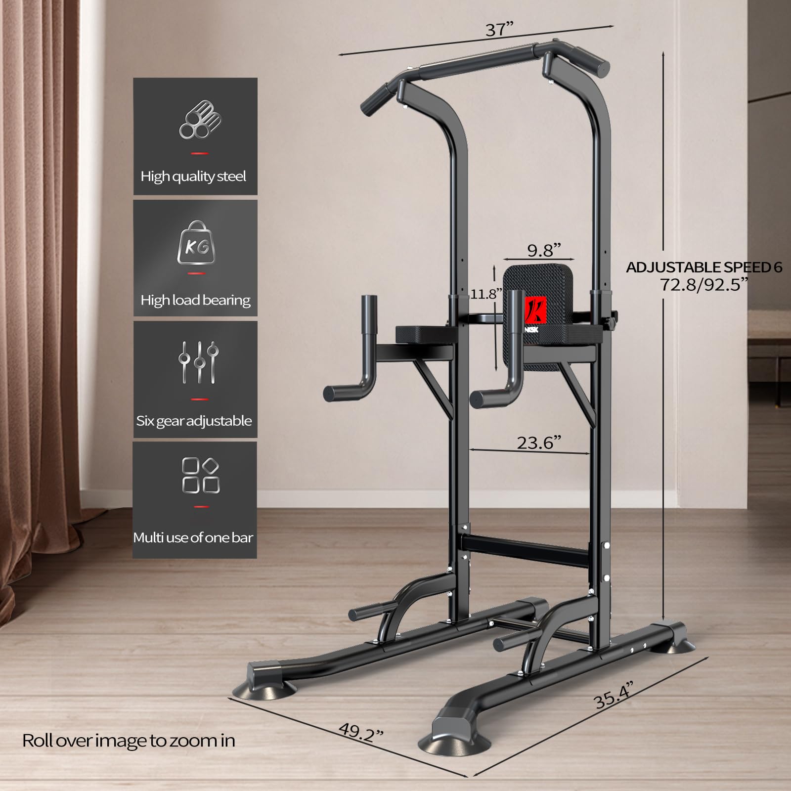 Adjustable Power Tower for Pull Ups & Dips – Multi-Function Home Gym Strength Training Equipment for Full-Body Workouts | Perfect for Home Fitness, Calisthenics & Muscle Building