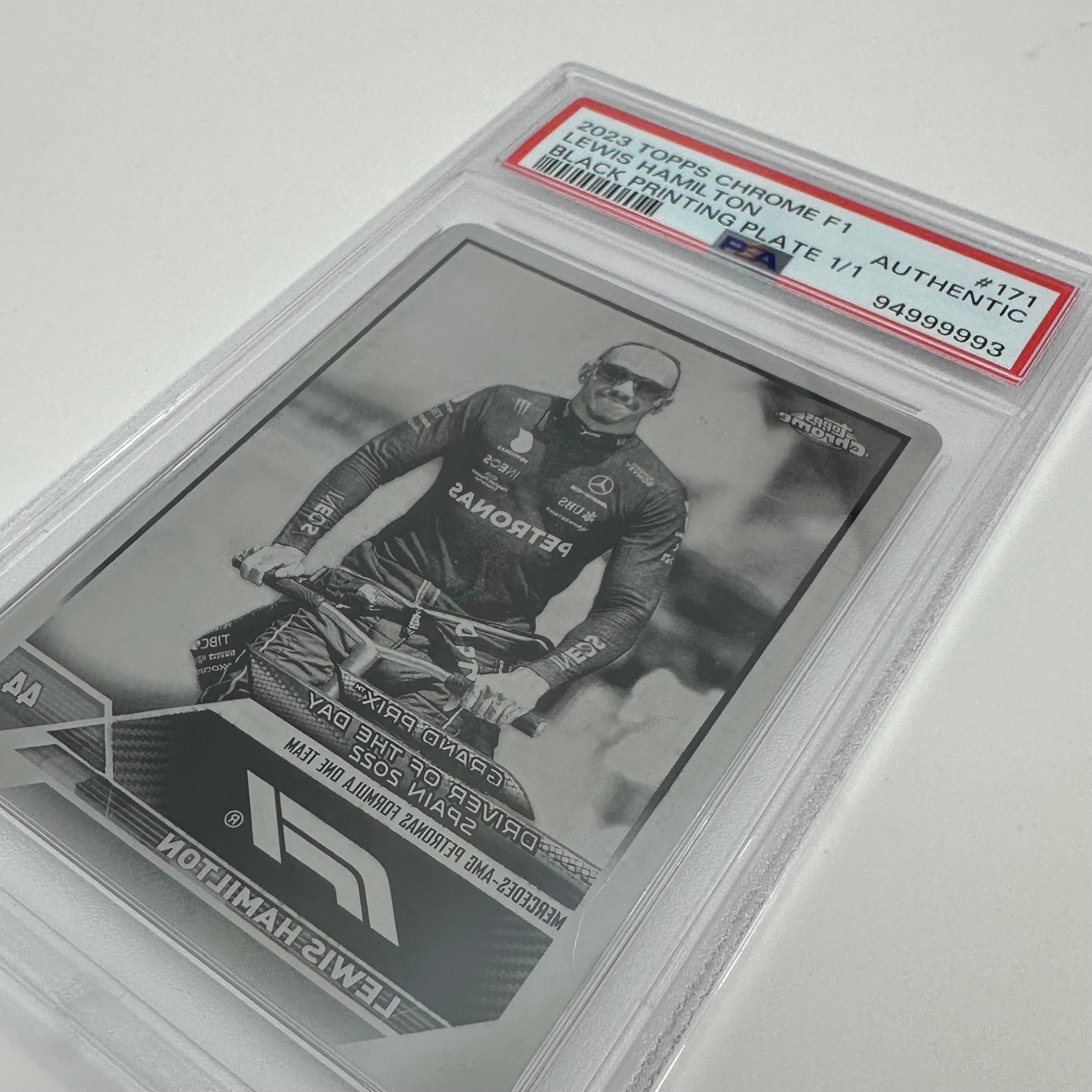 2023 Topps Chrome Lewis Hamilton #171 Black Printing Plate - Limited Edition Collectible for F1 Fans & Sports Memorabilia Enthusiasts
