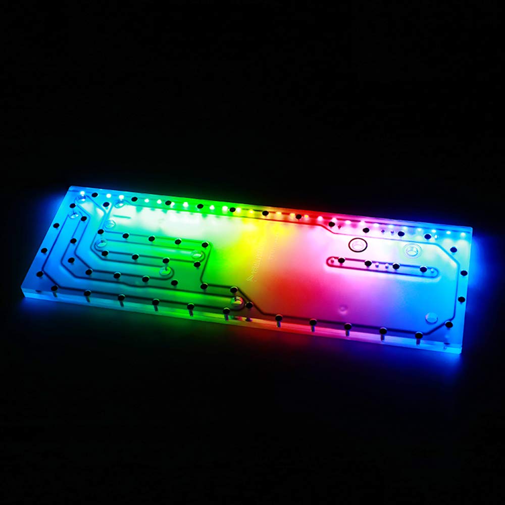 Barrow LRC RGB Acrylic Distro Plate for TT AHT600 Case - Water Cooling Distribution Board with LED Lighting | Perfect for Custom PC Liquid Cooling Builds & Gaming Rigs