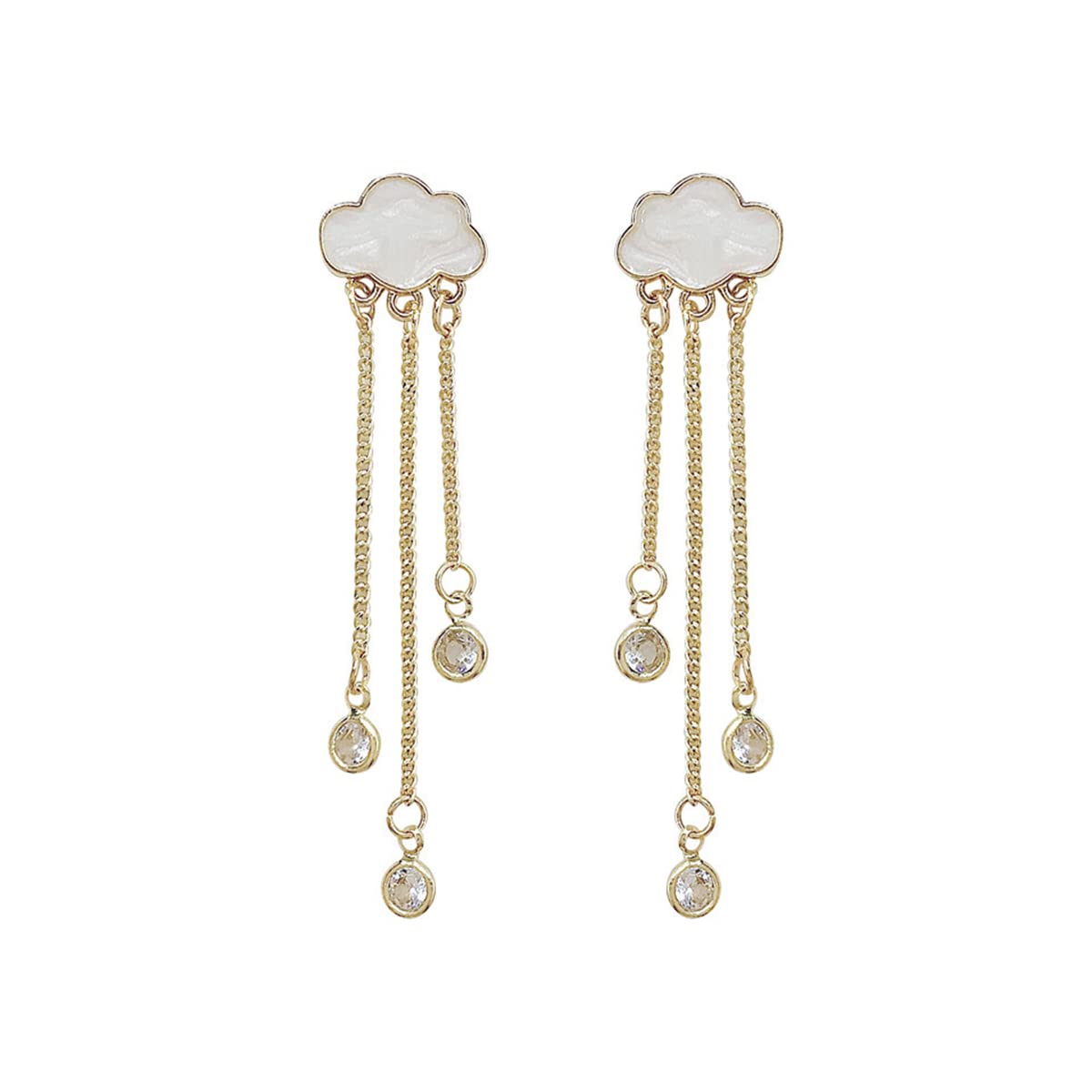 Acrylic Rain Cloud Earrings - Cute Dangle Drop Earrings with Colorful Crystal Raindrops for Women & Teen Girls - Perfect for Everyday Wear, Parties & Gifts