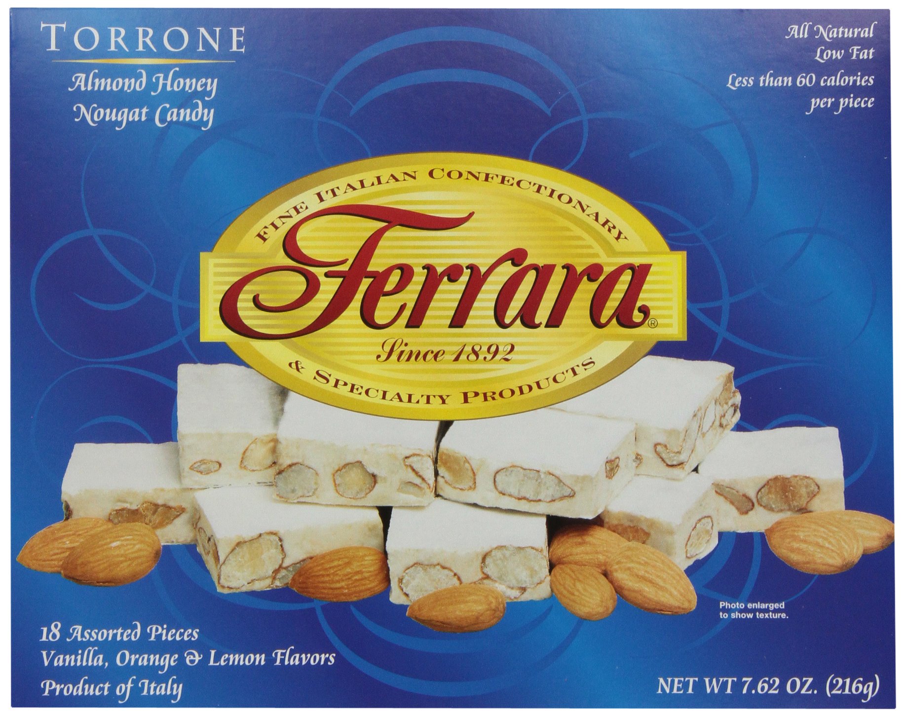 Ferrara Torrone Italian Almond Honey Nougat Candy - 7.62oz (Pack of 4) | Authentic Holiday Gift, Christmas Treat & Party Dessert | Classic Italian Confectionery for Weddings, Birthdays & Special Occasions