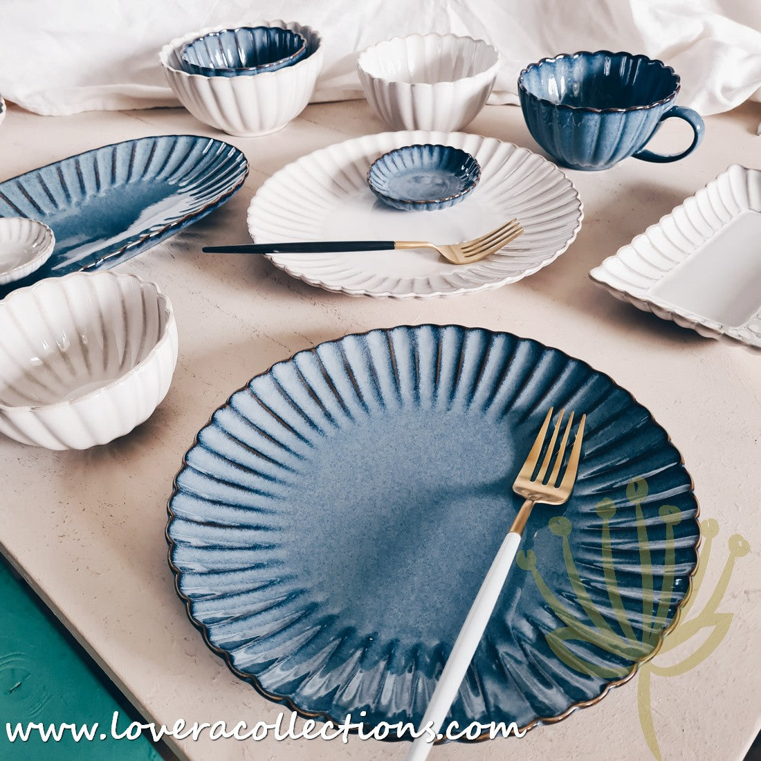 Rustic Seashell Dinnerware Set - Beach Themed Plates, Bowls & Serving Dishes for Coastal Dining & Entertaining - Perfect for Beach House, Summer Parties & Nautical Decor