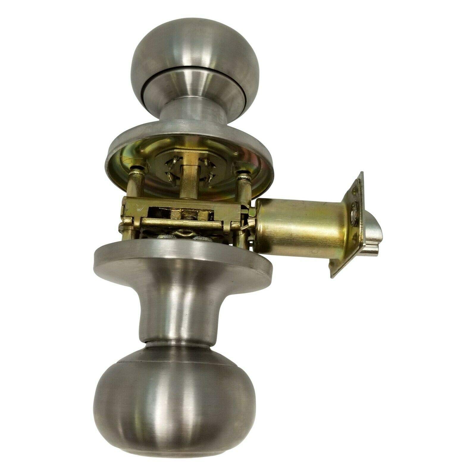 High Security Door Knob Lock with Keyed Cylinder - 3 Keys Included for Exterior & Interior Doors (SC1, Stainless Steel) - Ideal for Homes, Offices & Apartments