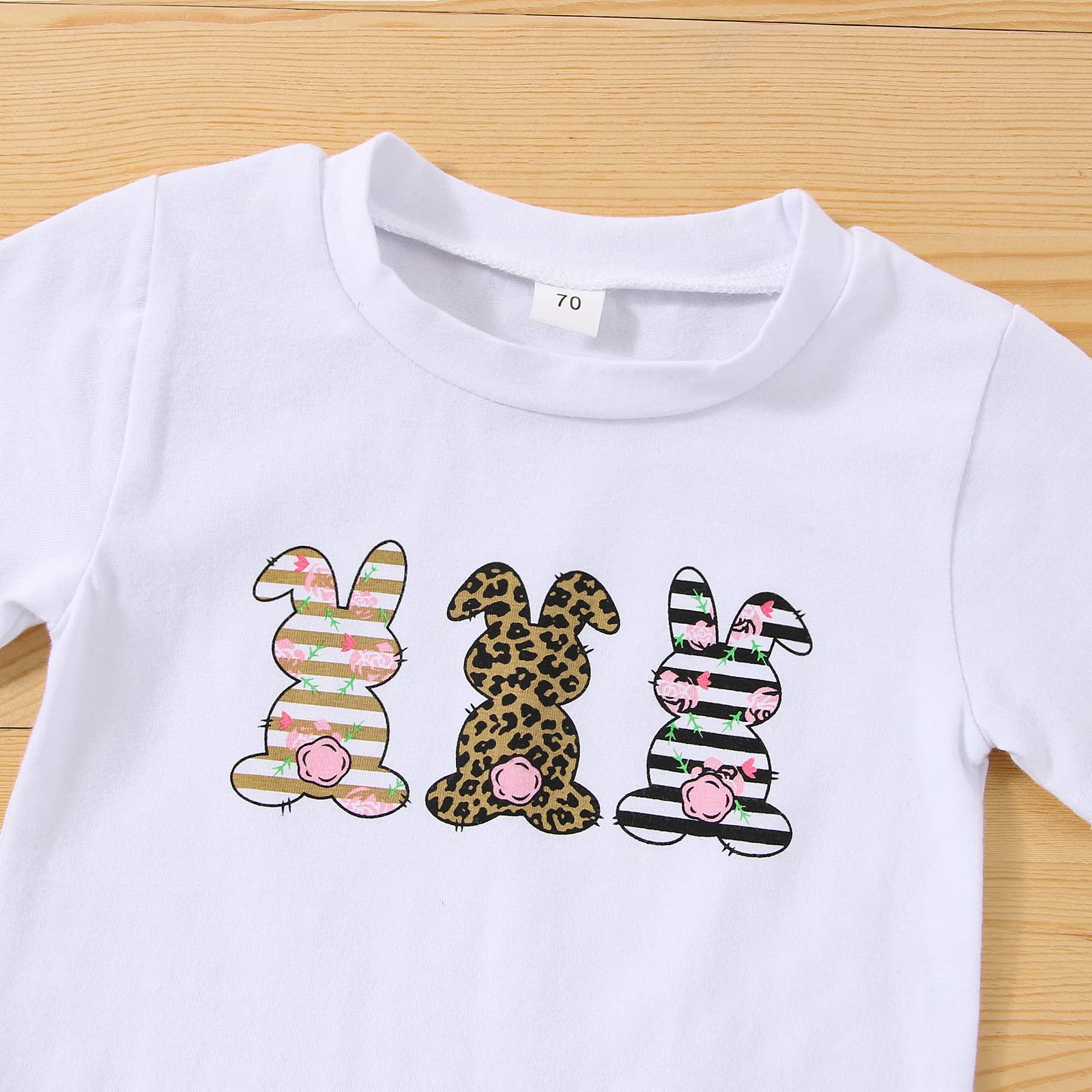 3Pcs Newborn Baby Girl Easter Outfit - Bunny Romper Bodysuit with Short Sleeves, Waffle Shorts & Headband Set - Perfect for Easter Photos, Spring Celebrations & Family Gatherings