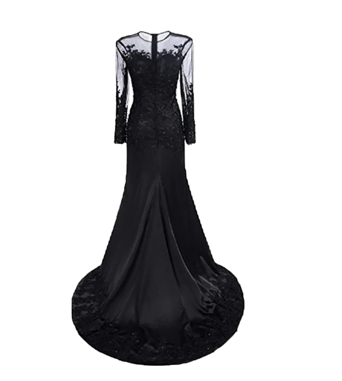 Elegant Women's Lace Formal Evening Gowns with Long Sleeves | Mermaid Prom Dresses for Special Occasions | Perfect for Weddings, Galas & Black Tie Events