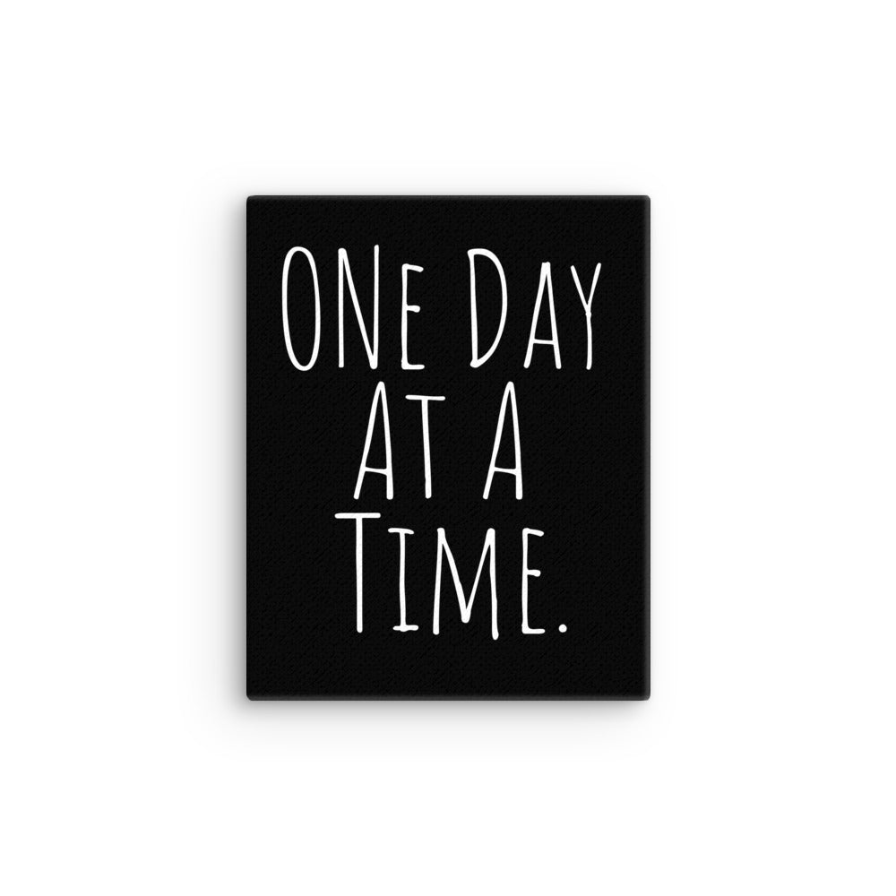One Day at a Time Canvas - Motivational Recovery & Mindfulness Wall Art Decor for Home, Office, or Therapy Room - Perfect for Addiction Recovery, Mental Health Awareness & Daily Inspiration