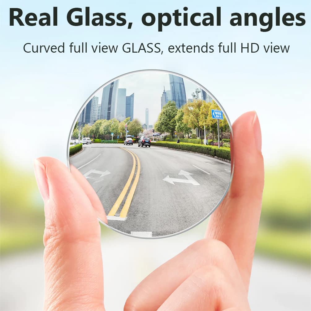 3 Inch Blind Spot Mirror (2 Pack) - Anti-Fog, Rust & Corrosion Resistant Aluminum for Honda Super Cub C125 Motorcycle - Premium Stick-On Adhesive - Perfect for Enhanced Safety & Visibility While Riding